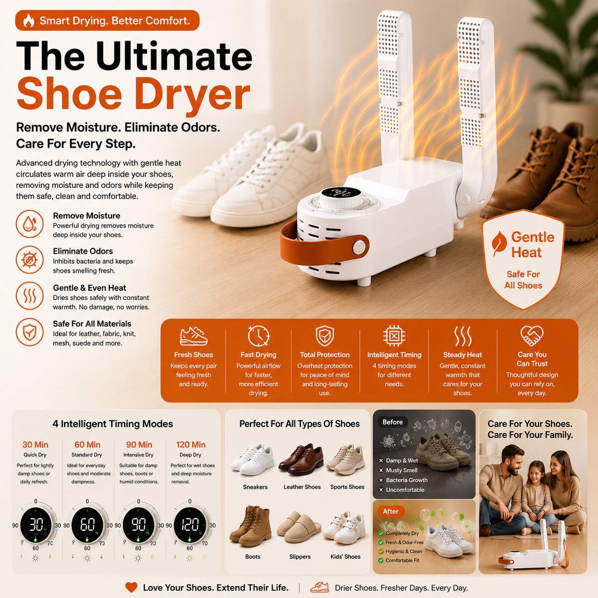 DryKicks Intelligent Timer Shoe Dryer Deodorizer